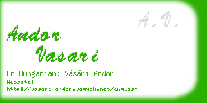 andor vasari business card