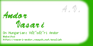 andor vasari business card